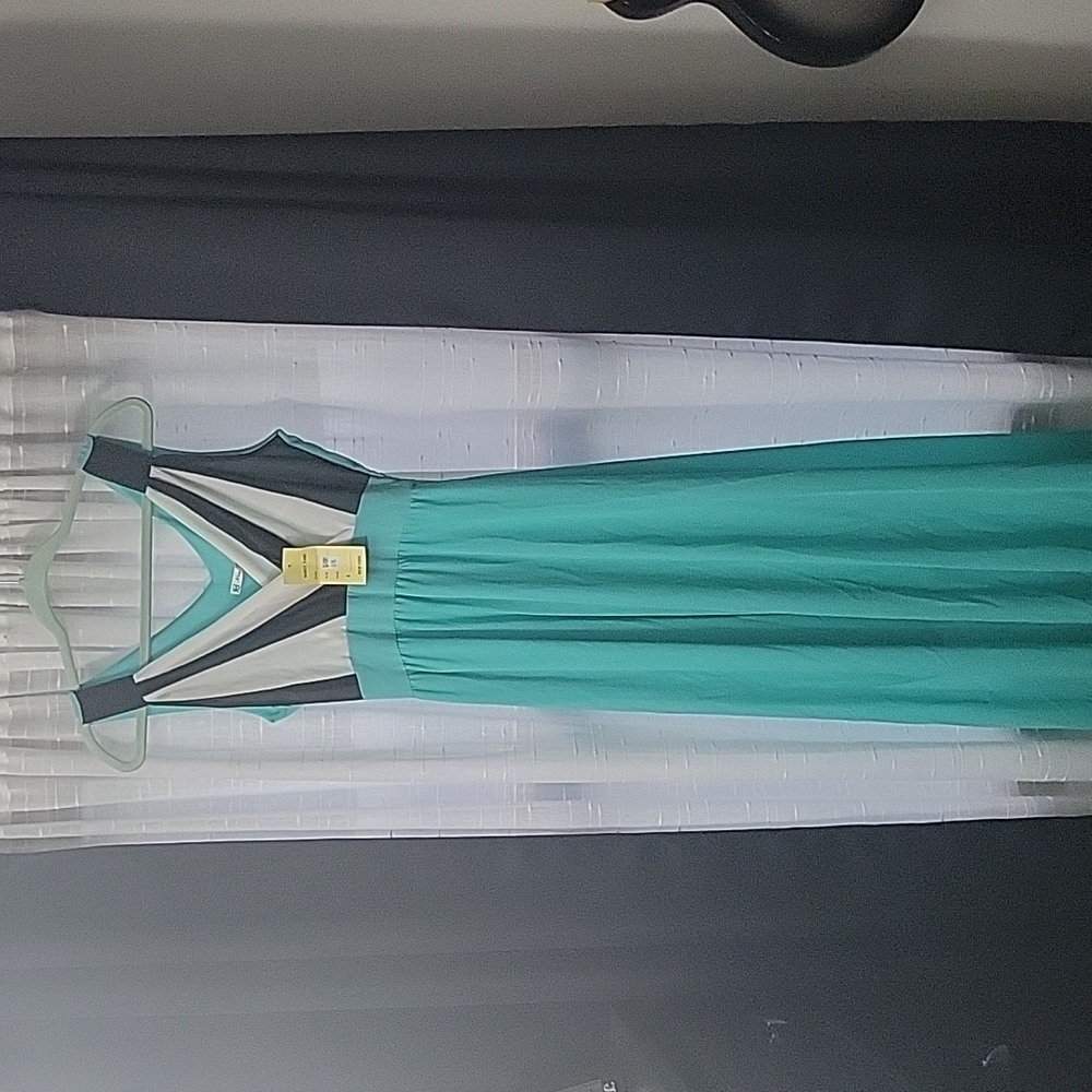 Teal blue , floor length dress